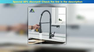 Slide Black Kitchen Faucet With Pull Down Spring Sprayer Deck Mounted Hot and Cold Water Mixer Tap•