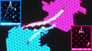 Hexagonal Core Destruction - Blue vs Pink - Marblerace in #unity #algodoo #marblerace
