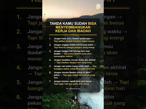 TANDA KAMU SUDAH BISA MENYEIMBANGKAN KERJA DAN IBADAH