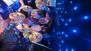 Video thumbnail of "Never Can Tell live drum cam cover with The Feel Good Fridays 9 piece party band Creswell UK"