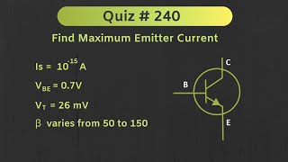 Bipolar Junction Transistor (BJT) Solved Problem | Quiz # 240