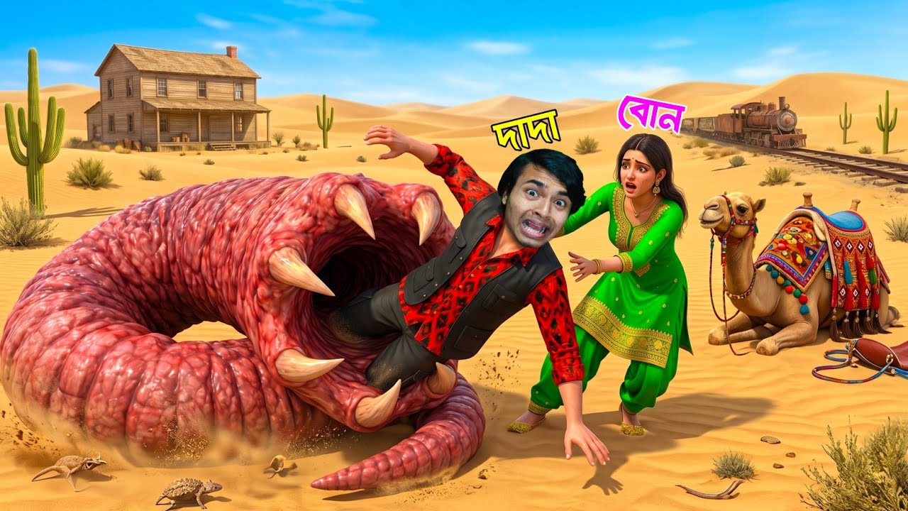 Escaping the Giant Desert Worm with my Sister!