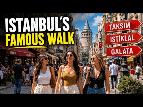 Taksim to Galata Tower 4K Walk | İstiklal Street & Kamondo Stairs Istanbul