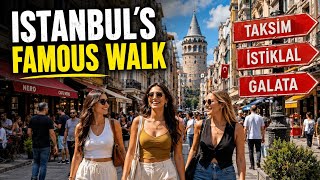 Taksim to Galata Tower 4K Walk | İstiklal Street & Kamondo Stairs Istanbul