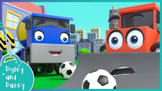 ⚽ Digley & Dazey’s School Soccer Showdown!! | Digley and Dazey | Kids Construction Truck Cartoons