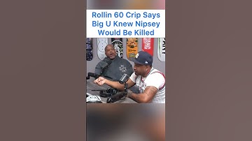 Rollin 60s Crip Says Big U Called Before Nipsey Hussle Was Killed #adam22 #nojumper #nipseyhussle