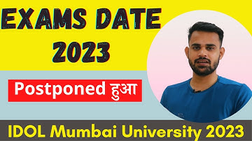 IDOL Exam Date Extended 2023 #idolmumbaiuniversity
