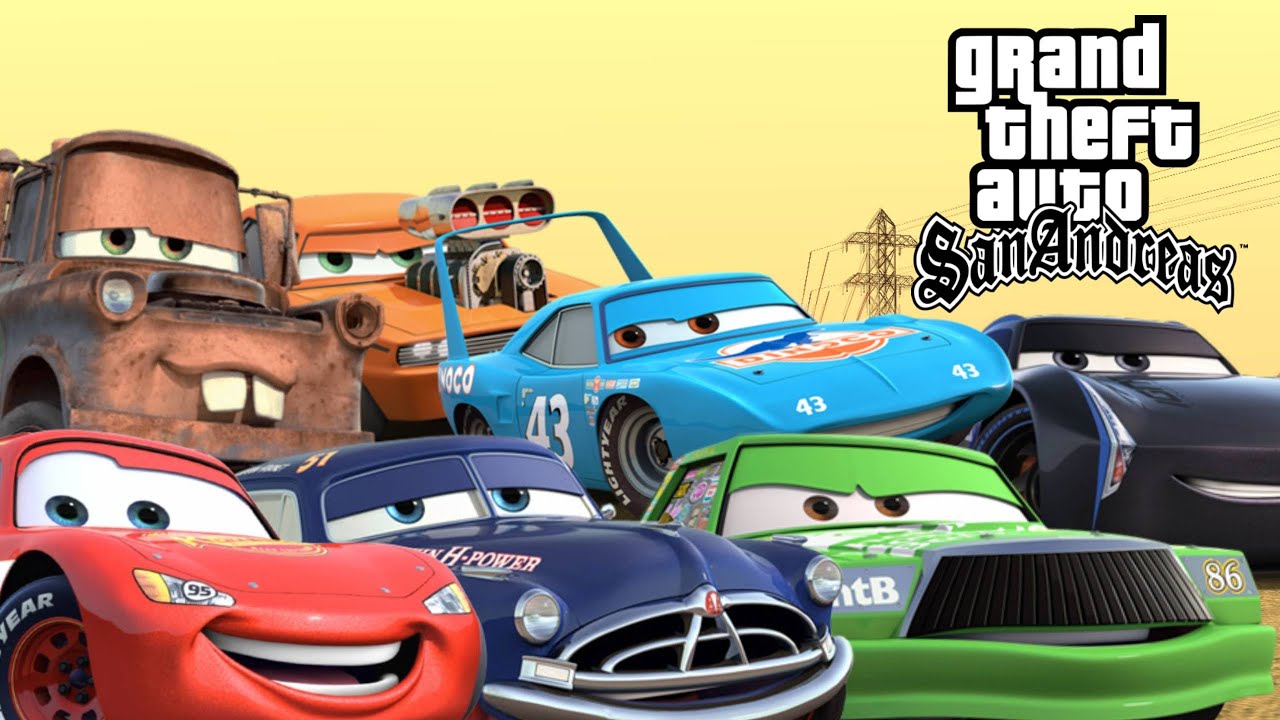 GTA SA Crash Deformation Mod with Disney Cars Characters