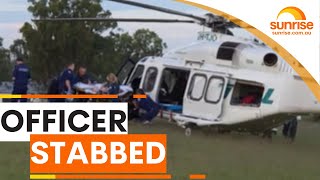 Officer taken to hospital in a stable condition after being stabbed in the leg | Sunrise