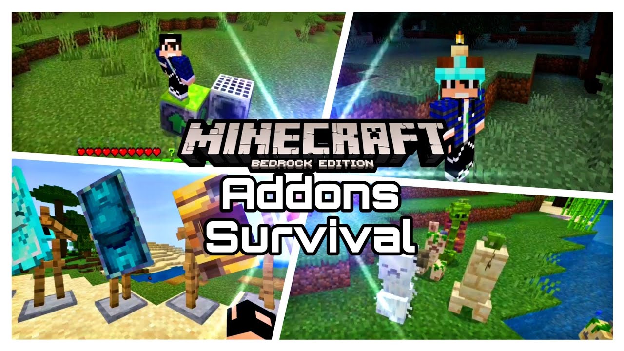 ADDONS para tu MUNDO SURVIVAL😯💥 | MCPE MINECRAFT BEDROCK 1.20 + - YouTube