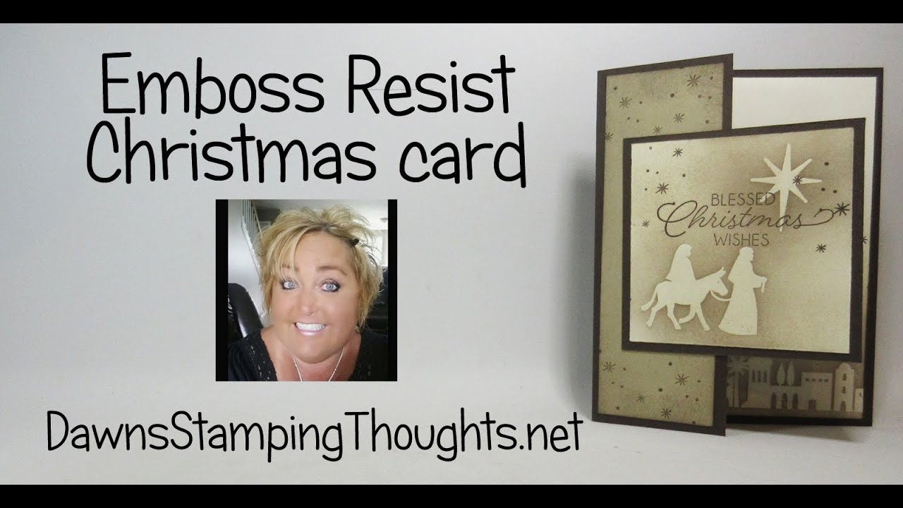 Emboss Resist Christmas card - YouTube