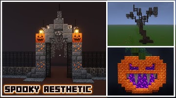 Minecraft Spookachtige Esthetische Tutorials 👻🦇💀🕸️ Halloween Haunted Oktober Builds 🍂🖤🎃🌲🍬