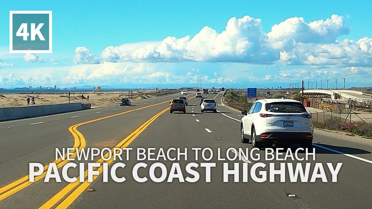 [4K] Driving Newport Beach, Huntington Beach, Long Beach, San Pedro, Pacific Coastline, California