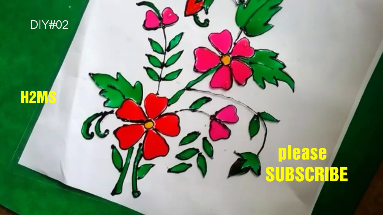 how to make simple 2 glass painting || H2MS colourful glass painting ideas || diy homedecor ideas