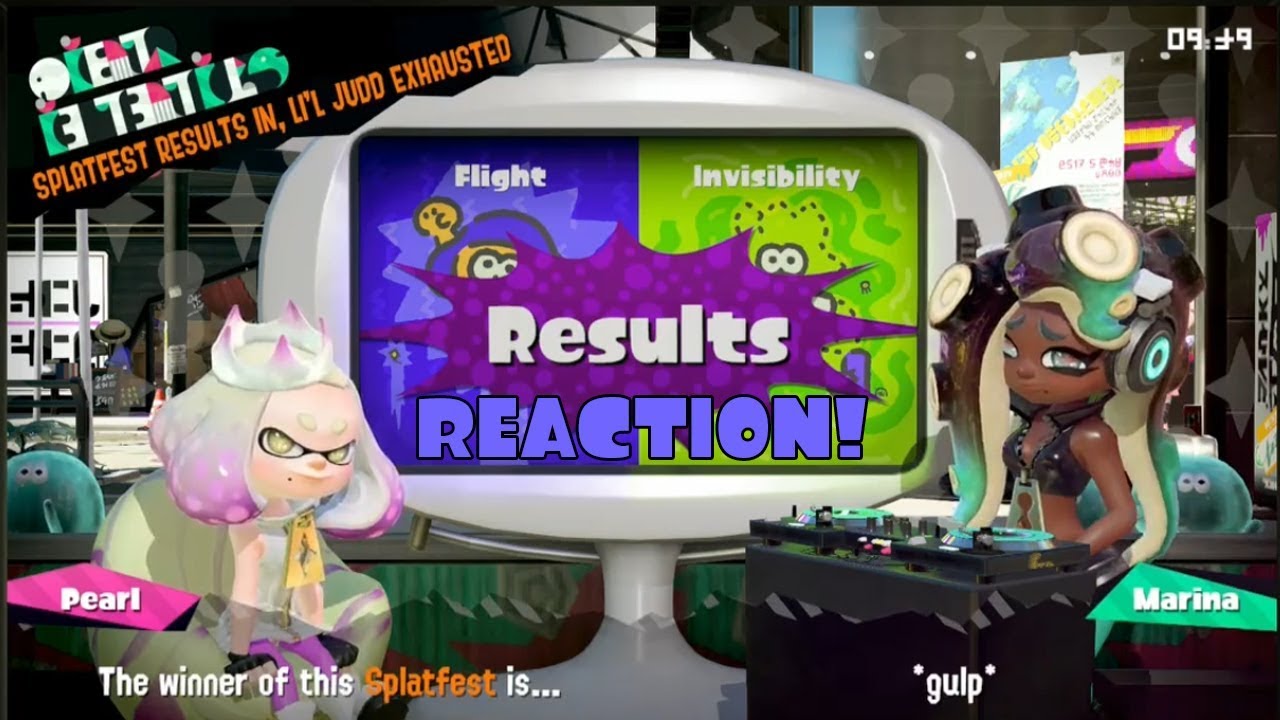 Splatoon 2 Splatfest #2 (Flight VS Invisibility) Results Reaction - YouTube