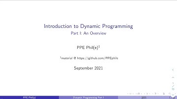 Part 1: An Overview - Introduction to Dynamic Programming