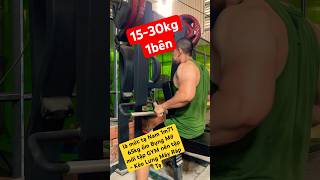 Nam 1m71 65kg ốm Bụng Mỡ mới tập GYM nên tập 15-30kg 1 bên - Kéo Lưng Máy Ráp Tạ #ryanlongfitness