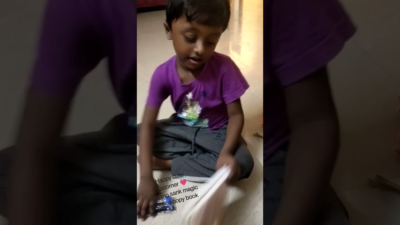 Happy kid opening sank magic practice copy book video 💗