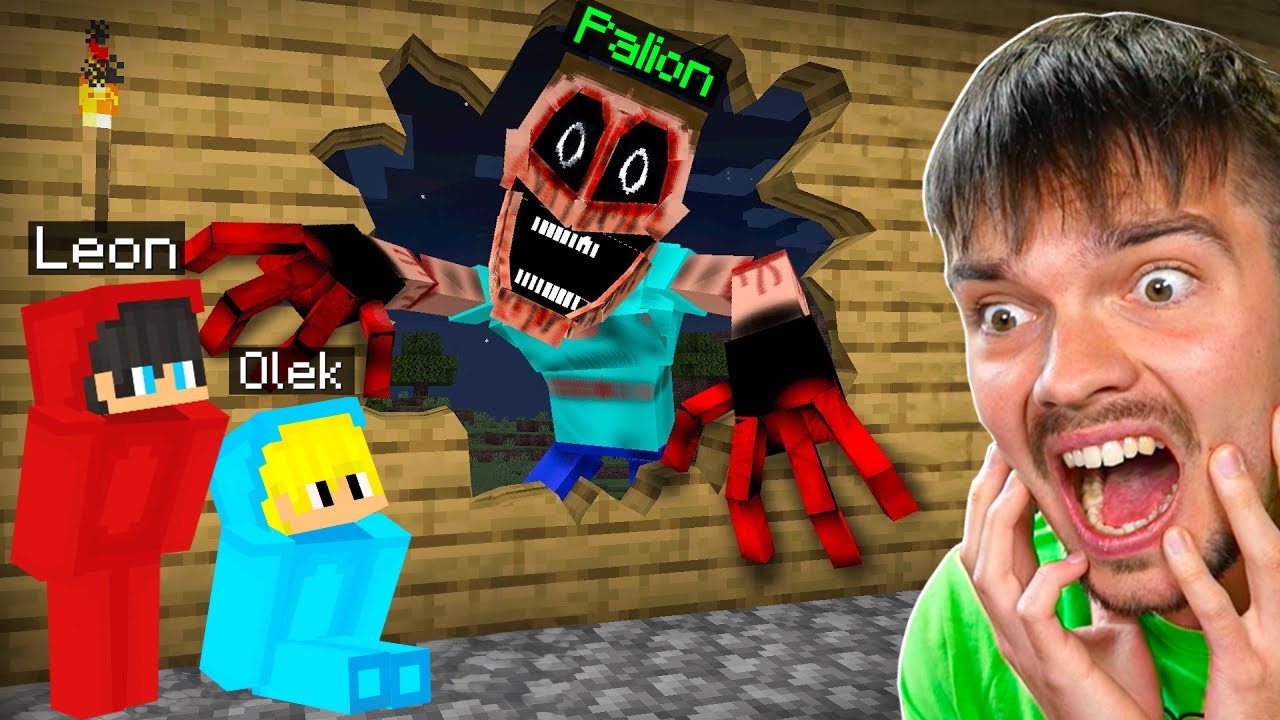 OSZUKUJĘ LEONA i OLKA jako STRASZNA POSTAĆ w Minecraft! *śmieszne*