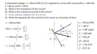Ch15 Problem01 Rlc Series Ac Circuit