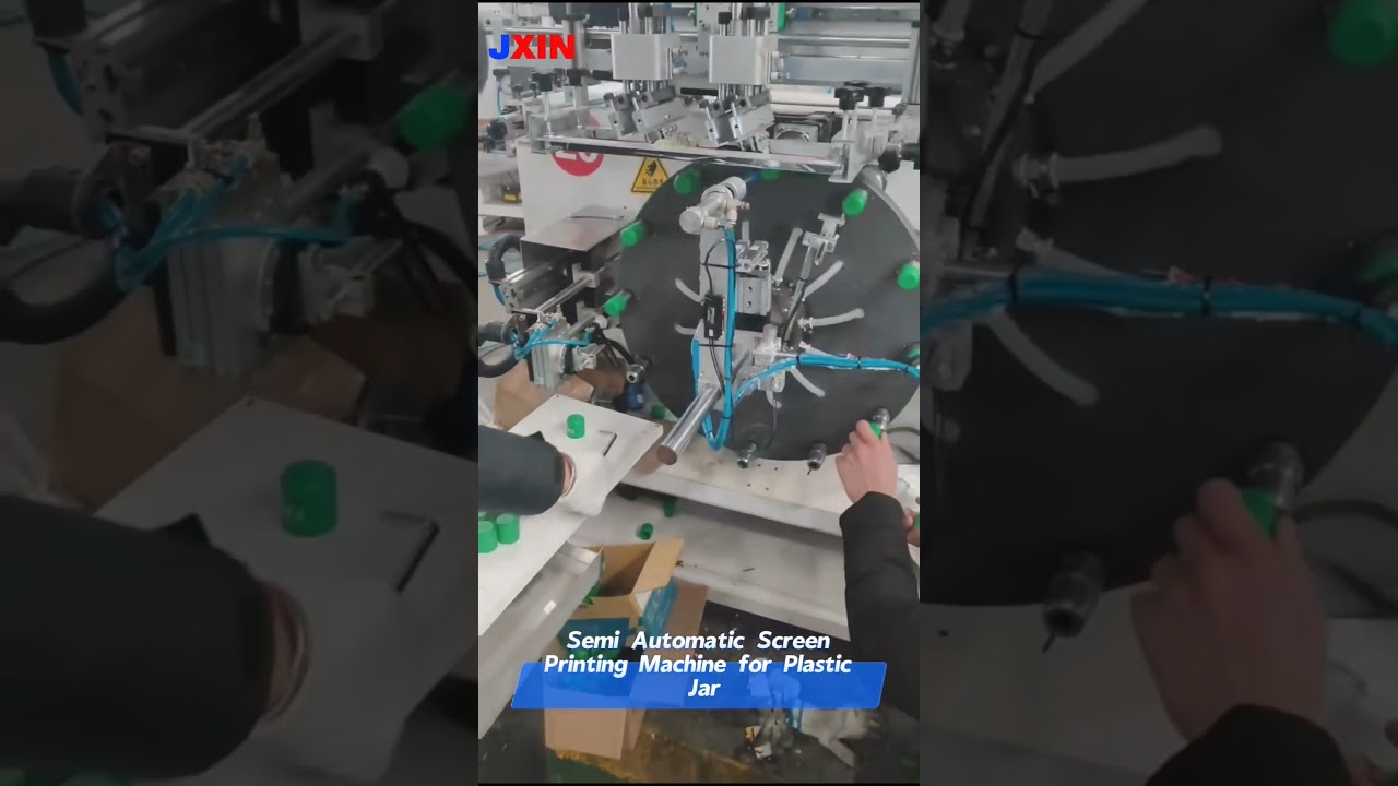 Semi automatic screen printing machine for plastic food container jar 