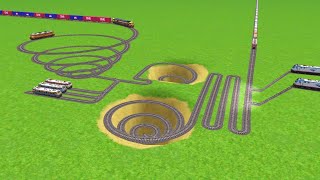 CRAZY 🤪  FACE TO FACE SAME ON TRACK TRAIN CROSSIN CIRCLE ⭕️AROUNDED TRACKS RAILROAD RAILWORK BEANG 