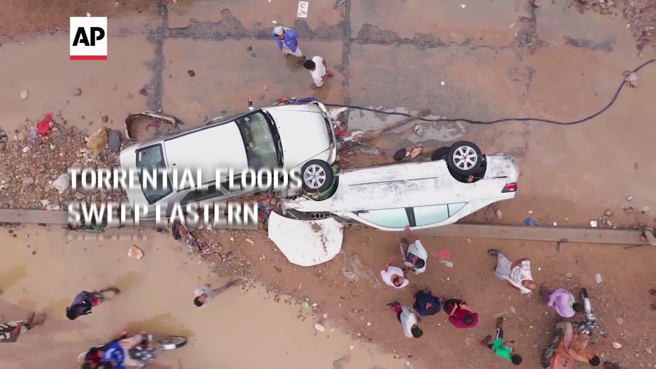 Torrential floods sweep eastern Yemen