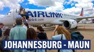 Airlink Embraer E190AR Economy Class Johannesburg JNB to Maun MUB