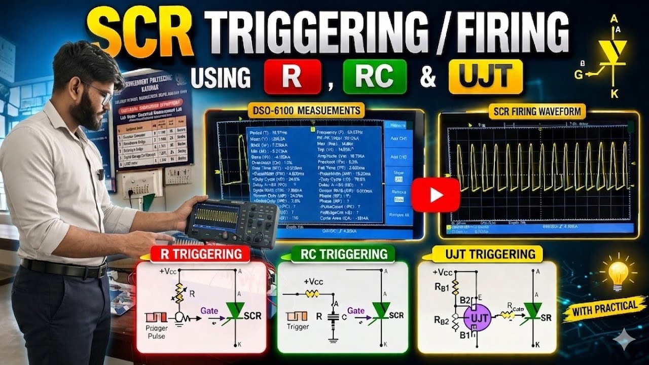 SCR TRIGGERING / FIRING using R , RC and UJT #electrical #scr - YouTube