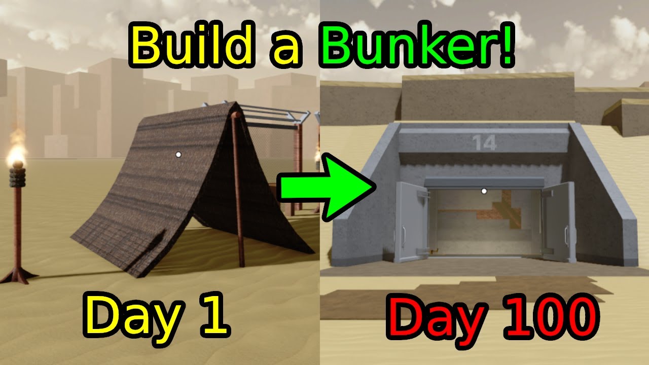 Surviving 100 Days in a Bunker! Roblox Build a Bunker!