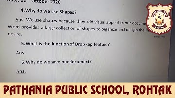 Pathania World Campus- Class 4- Computer- Chapter-8 (Word- Inserting Graphics)