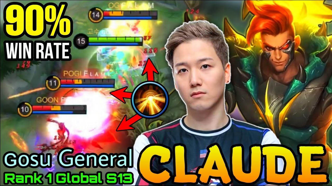 90% Win Rate Claude!! It's Showtime!!!  - Top 1 Global Claude S13 by ɢᴏsᴜ General - MLBB