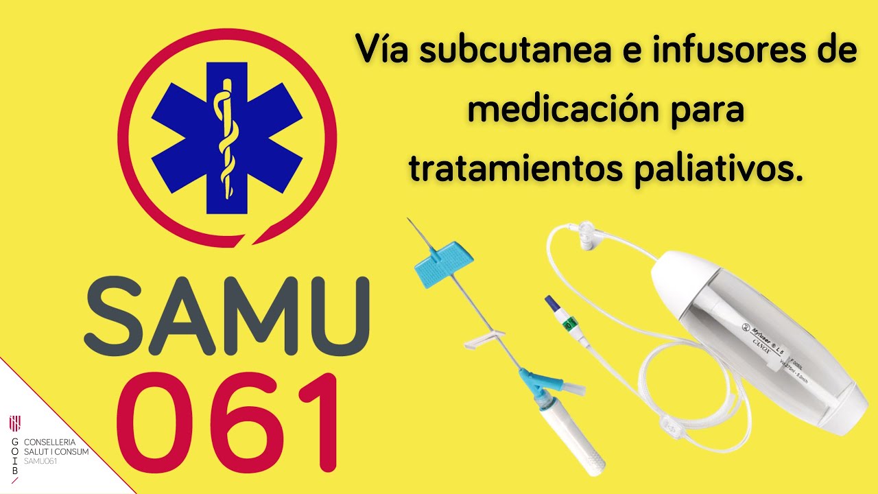 Vía subcutanea e infusores de medicación para cuidados paliativos.