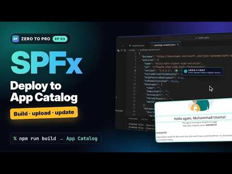 Deploy SPFx Web Part to the App Catalog: Build, Upload & Update (2026) | Zero to Pro EP03