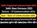 Communication skills Delhi polytechnic entrance 2023 | Delhi Dseu 2023 communication skills |