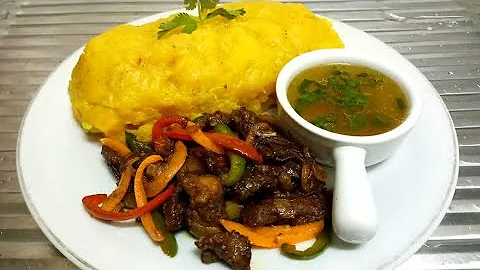 BEEF STEW AND MASHED BANANA RECIPE / HOW TO MAKE  MASHED GREEN BANANA #greenbanana #mashed #cooking