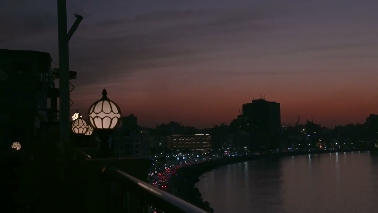 Alexandria sunset and lights at night in 4K 