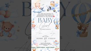 It’s a Girl 🎀 Digital Birth Announcement | Editable Canva Template 💌 Instant Download