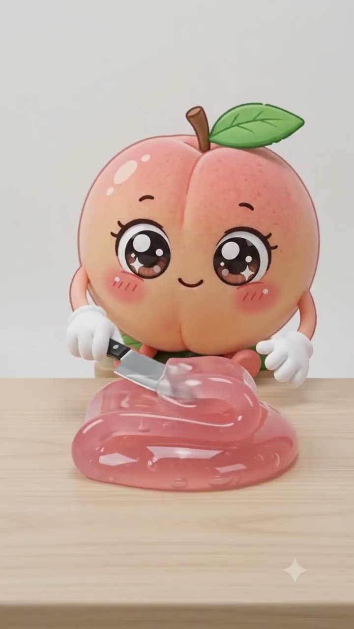 DoodleASMR cute peach #cute #peach #cuttingskills #slimeasmr