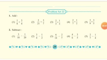 Maths Problem set 22 ( Fractions) Std 5