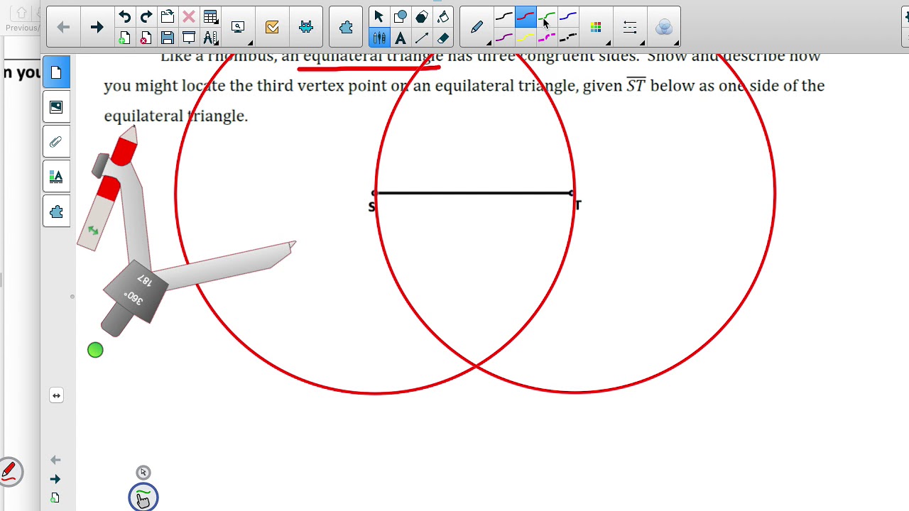 7.2 Constructing and Equilateral Triangle - YouTube
