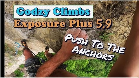 Rock Climbing Exposure Plus 5.9 Final Push To The Anchors
