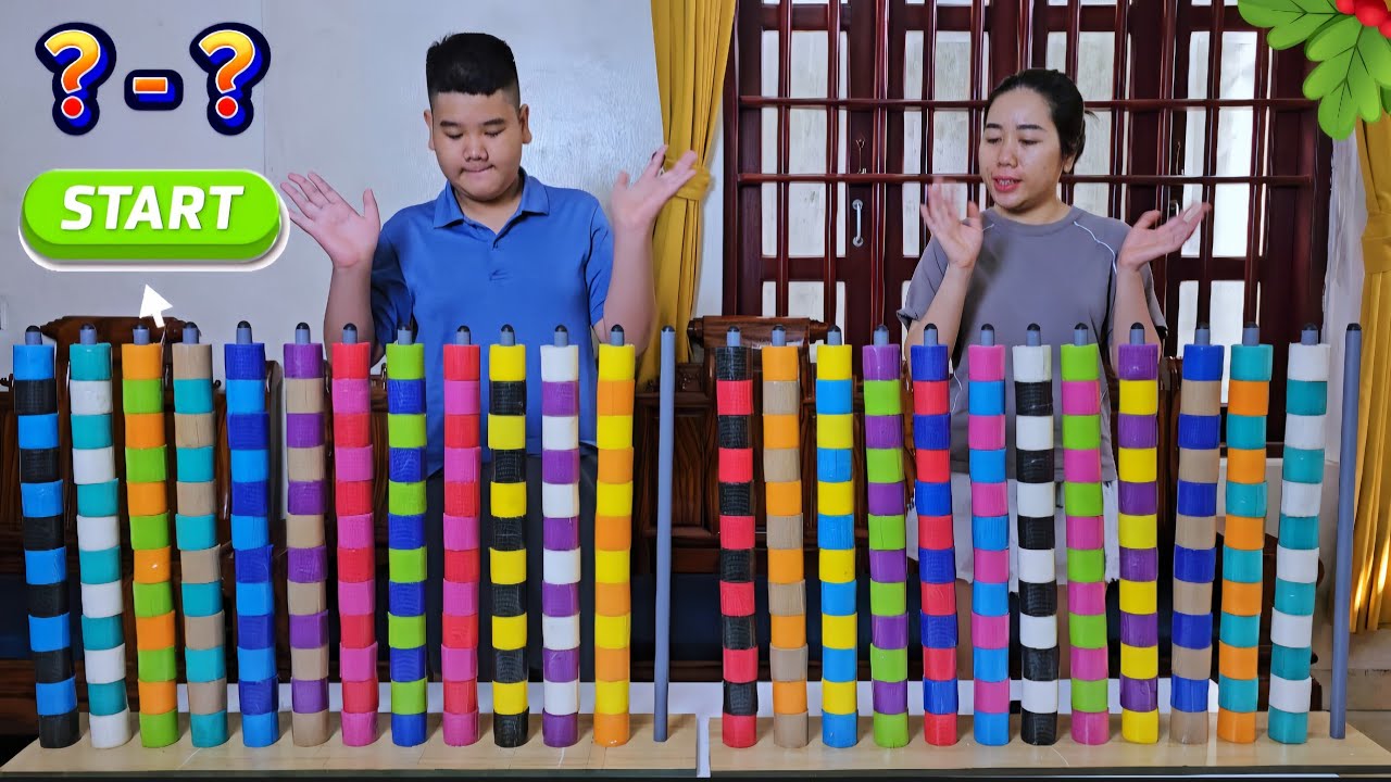 👍👍👍💪💪💪💕💕💕 Family Game | Color Roll Puzzle Challenge, Who's Faster ☆ Level 01