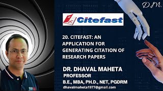 20. citefast: An application for generating citation of Research Papers || Dr. Dhaval Maheta screenshot 2