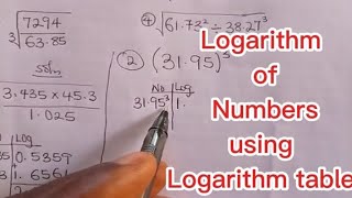 LOGARITHM OF NUMBERS USING LOGARITHM TABLE