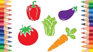 Learn Name Of Vegetables - Coloring Pages And Books For Children