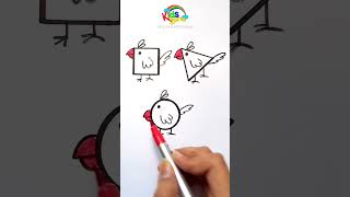 Easy ways to Draw Birds using Shapes 😍 #shorts #howtodraw #art #shape #birds #drawingforkids