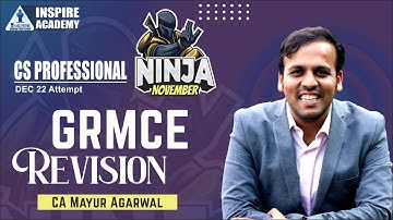 GRMCE Revision Lecture 5 | CS Professional Dec 22 | CA Mayur Agarwal
