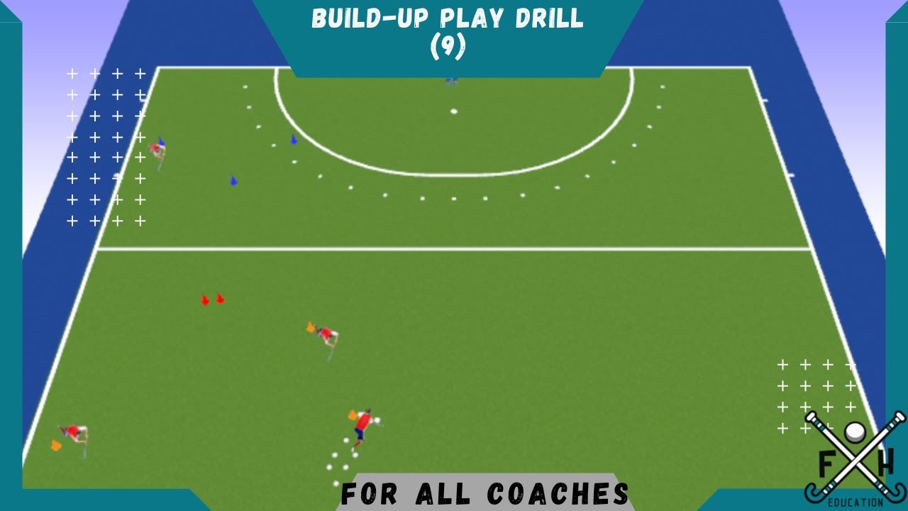 FIELD HOCKEY BUILD-UP DRILL (9) for all COACHES