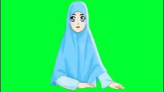 Green screen animasi wanita muslimah berbicara